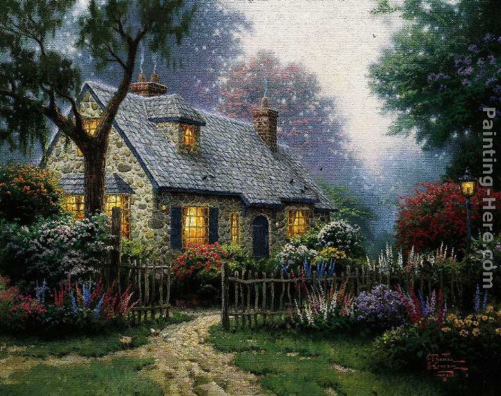 Thomas Kinkade Foxglove Cottage